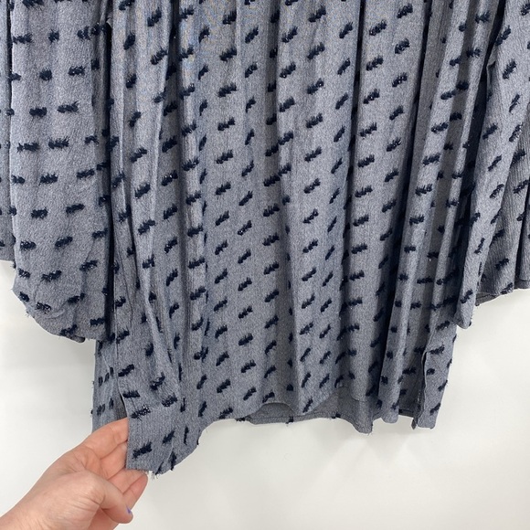 Luukse Top Blouse Womens Size XL Blue Yellow Pompom Tassel Boho Embroidered - Picture 3 of 13